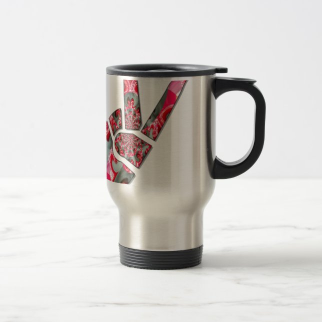 Hand peace sign travel mug (Right)