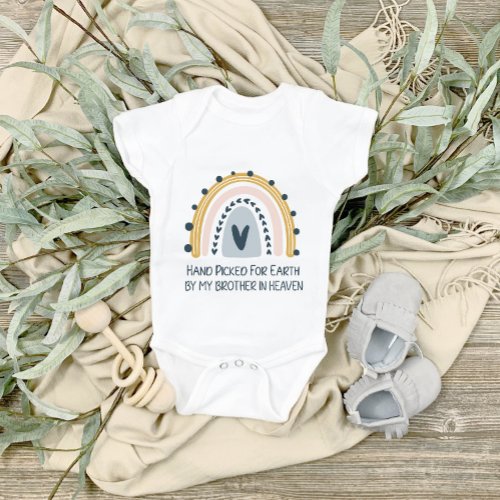 Hand Picked For Earth By My Brother In Heaven Baby Bodysuit
