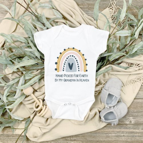 Hand Picked For Earth By My Grandma In Heaven Quot Baby Bodysuit