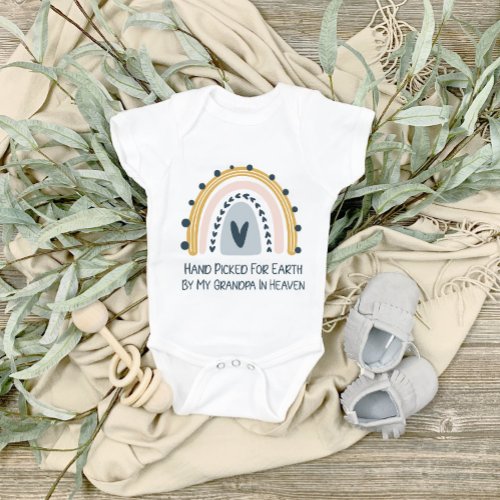 Hand Picked For Earth By My Grandpa In Heaven Baby Bodysuit