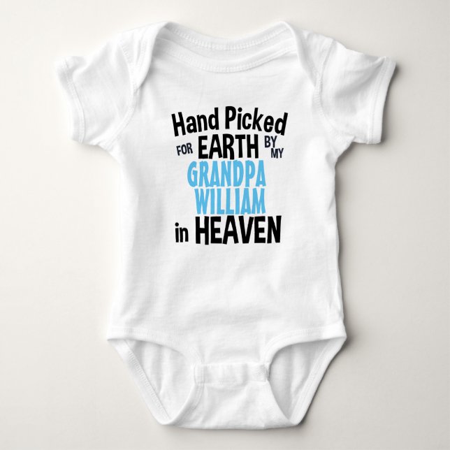 Hand Picked For Earth by My Personalized Baby Bodysuit (Front)