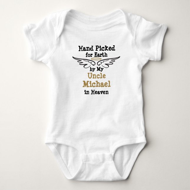 Hand Picked for Earth by My ... with Halo Baby Bodysuit (Front)