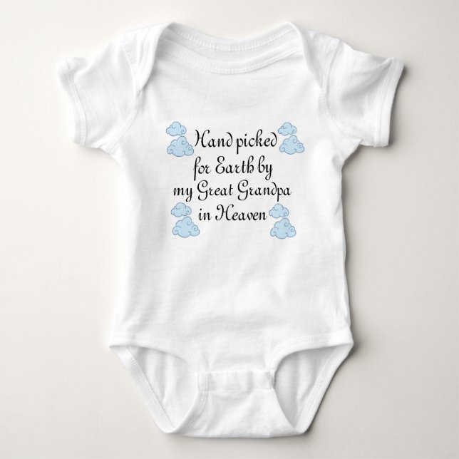 'Hand Picked For Earth...'Slogan baby Baby Bodysuit (Front)
