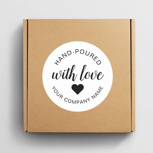 Hand_Poured With Love Candle  Classic Round Sticker