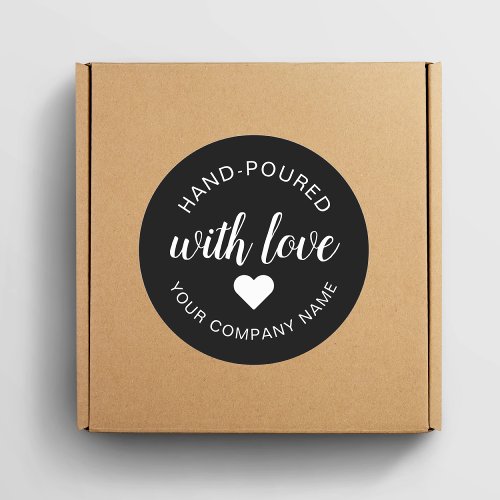 Hand_Poured With Love Candle  Classic Round Sticker