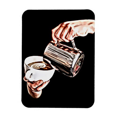 hand pouring coffee digital art painting  magnet