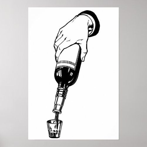 Hand Pouring Whiskey In Shot Gloss Art Poster