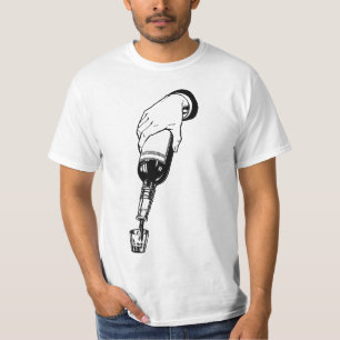 Hand Pouring Whiskey In Shot Gloss Drinking Art T-Shirt