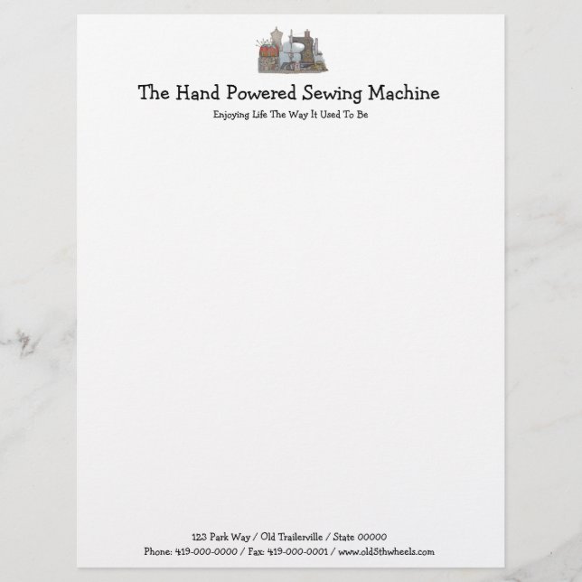 Hand Powered Sewing Machine Letterhead (Front)