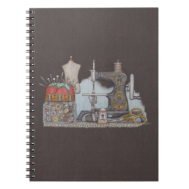 Hand Powered Sewing Machine Notebook (Front)