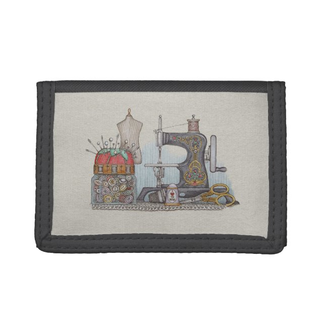 Hand Powered Sewing Machine Wallet (Front)