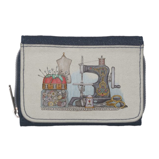 Hand Powered Sewing Machine Wallet (Front)