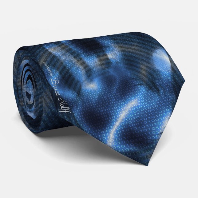 Hand print code neck tie (Rolled)