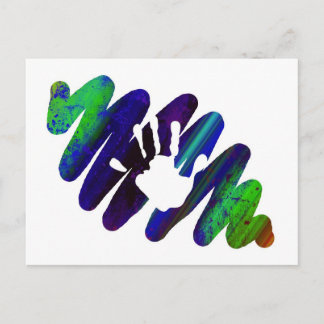 hand print postcard