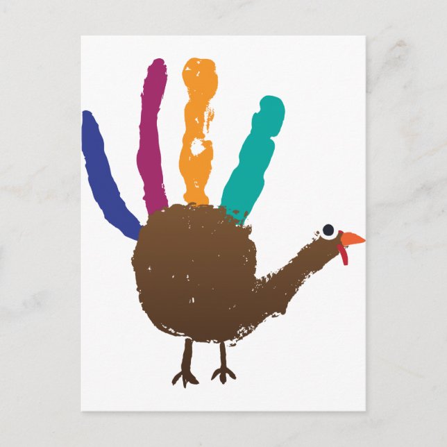 Hand Print Turkey Postcard (Front)