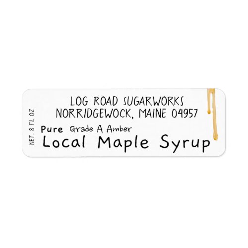 Hand Printed Farmers Market Maple Syrup Label