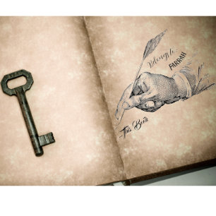 Hand Quill Writing Ownership Ink Stamp