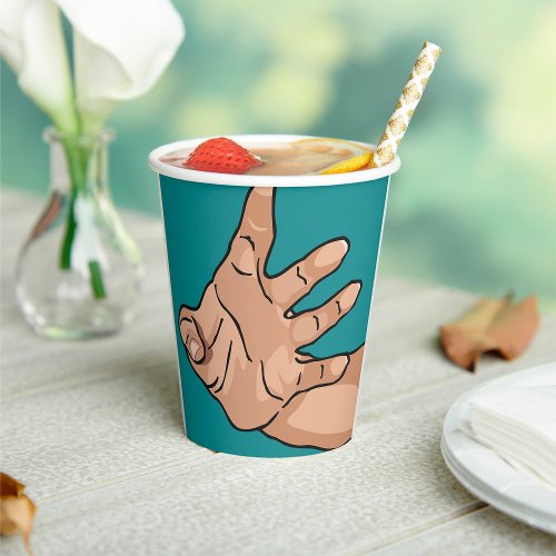 Hand Reaching Paper Cups