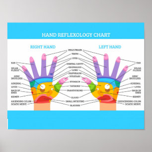 Hand Reflexology 14x11" Poster