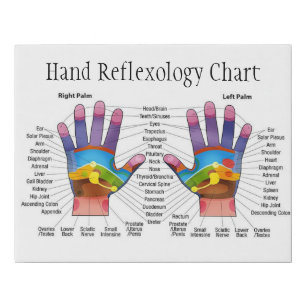 Hand reflexology Chart Faux Canvas Print