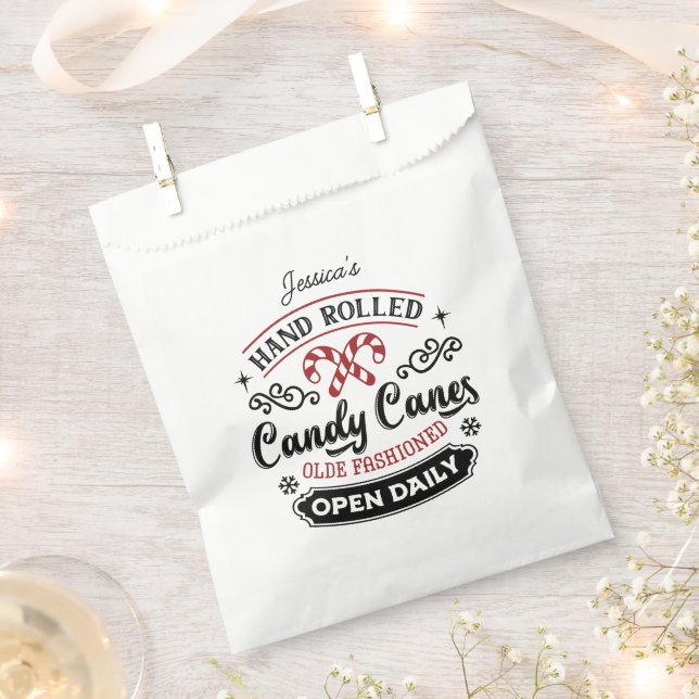Hand Rolled Candy Cane | Farmhouse Favor Bag (Clipped)
