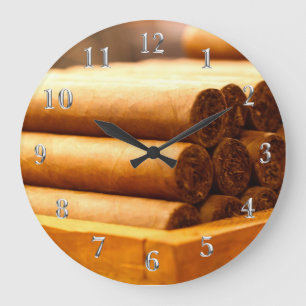 Hand Rolled Cigars La Romana DR. Silver Numbers Large Clock