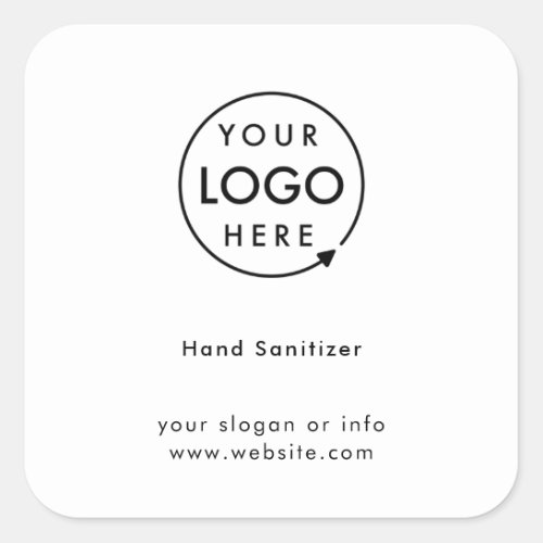Hand Sanitizer  Business Logo Covid_19 Safety Square Sticker
