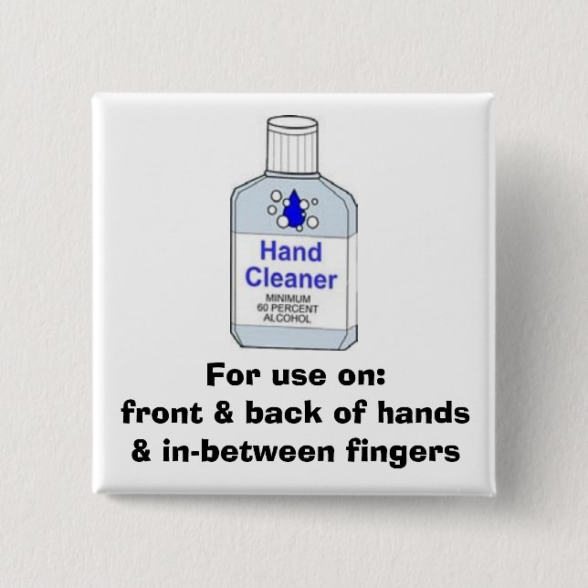 Hand Sanitizer Directions Button (Front)