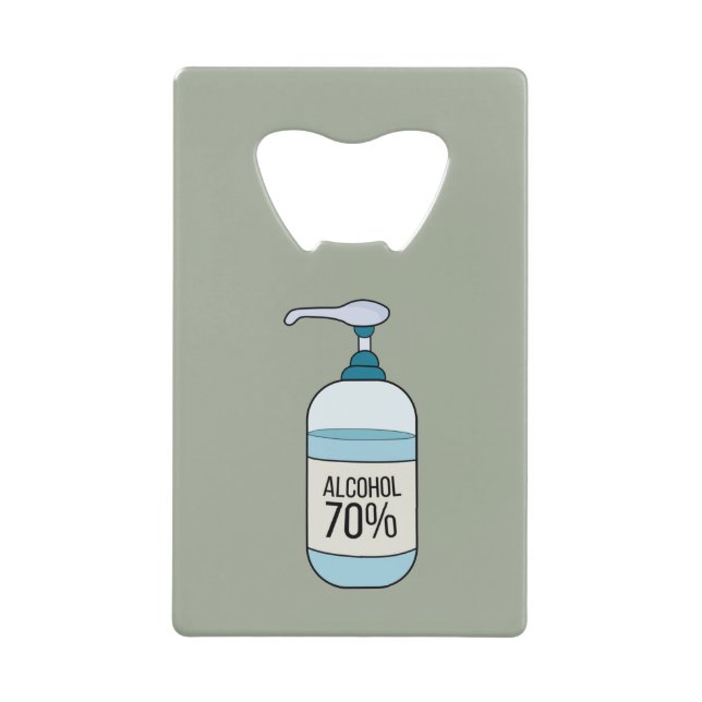Hand Sanitizer Gel with 70% Alcohol Credit Card Bottle Opener (Front)