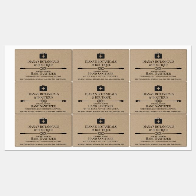 Hand Sanitizer Labels (Sheet)