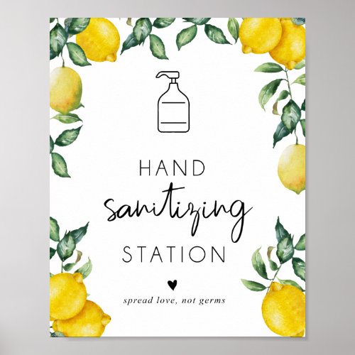 Hand sanitizing Station Lemons Poster