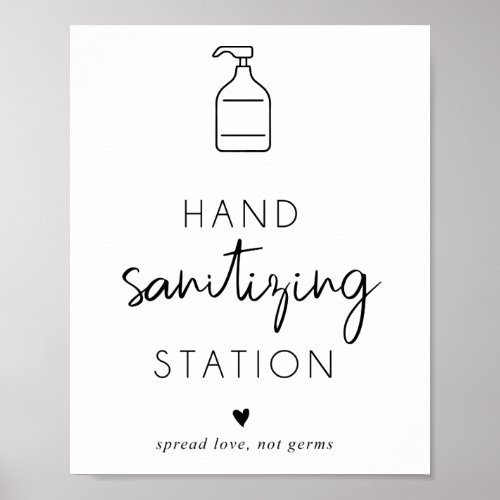 Hand sanitizing Station Minimalist elegant Poster