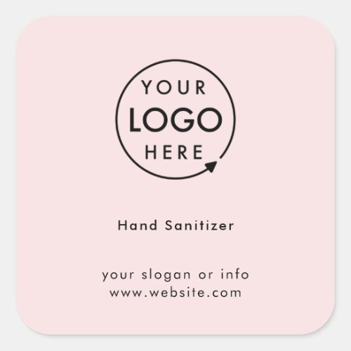 Hand Santizer  Pink Logo Business Corporate Square Sticker