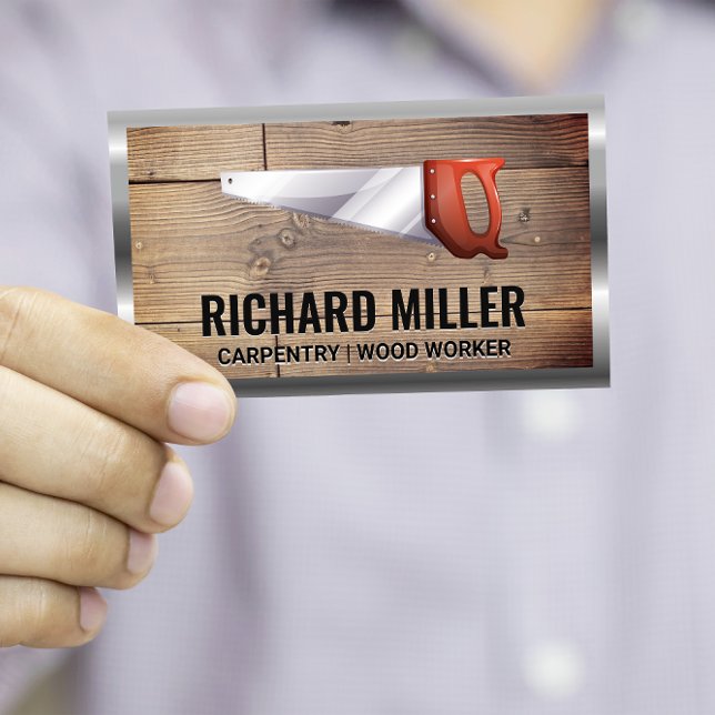 Hand Saw | Wooden Boards | Carpenter Business Card (Creator Uploaded)