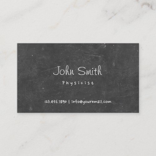 Hand Script Chalkboard Physicist Business Card