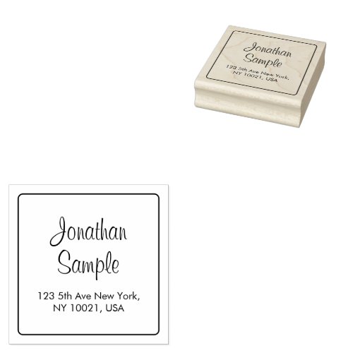 Hand Script Custom Template Name Return Address Rubber Stamp