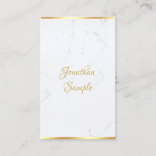 Hand Script Elegant Classy Marble Gold Template Business Card