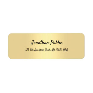Hand Script Gold Modern Simple Template Elegant Label