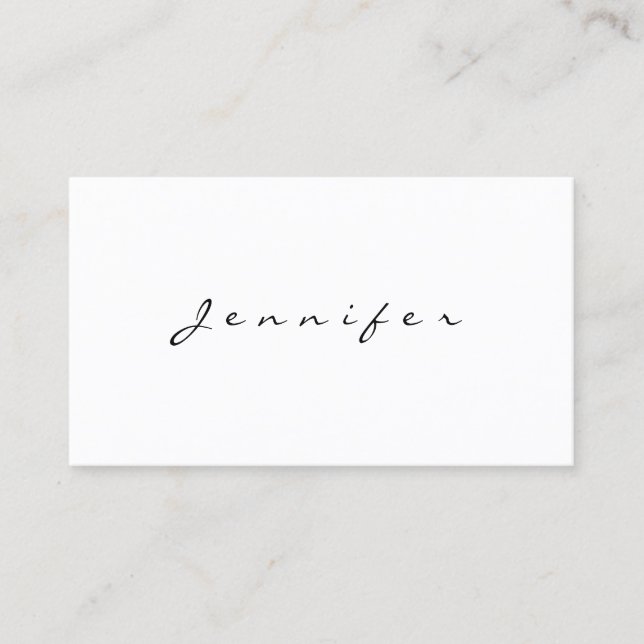 Hand Script Minimalist Template Elegant Modern Business Card (Front)