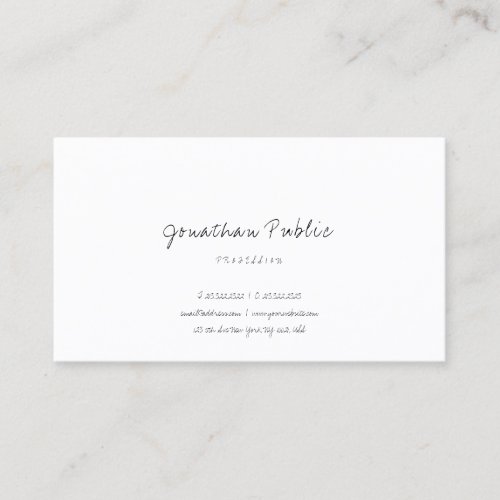 Hand Script Minimalist Template Modern Elegant Business Card