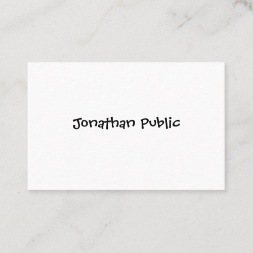 Hand Script Minimalistic Modern Simple Template Business Card
