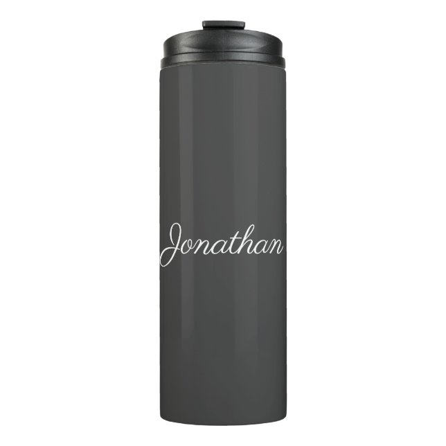 Hand Script Name Elegant Modern Best Simple Thermal Tumbler (Front)