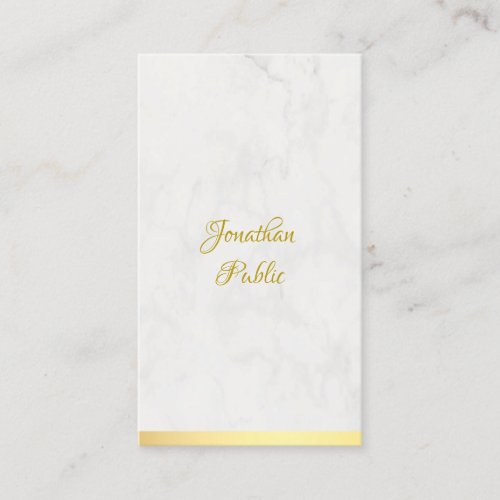 Hand Script Name Gold Marble Elegant Template Business Card