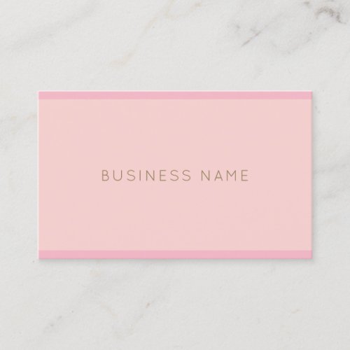 Hand Script Name Plain Elegant Pink Gold Modern Business Card