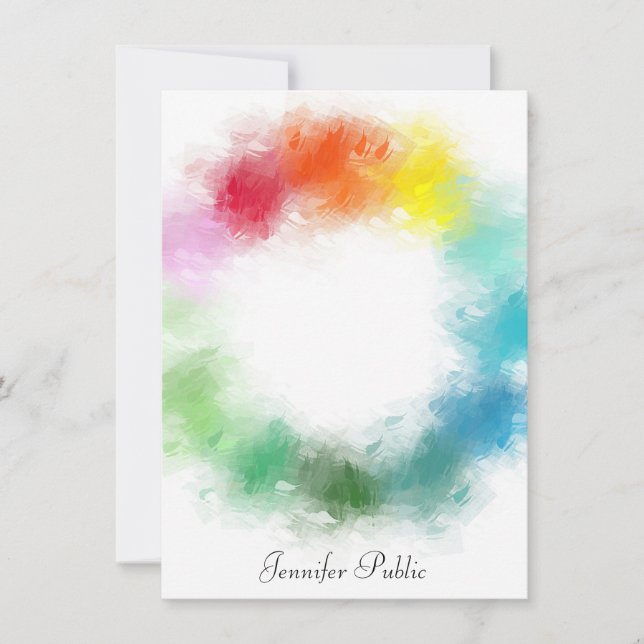 Hand Script Name Text Rainbow Colors Template (Front)