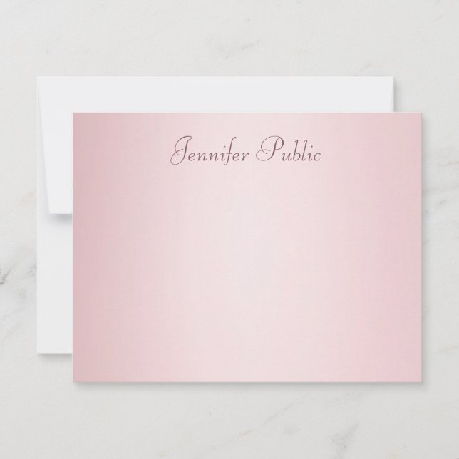 Hand Script Rose Gold Elegant Modern Template (Front)