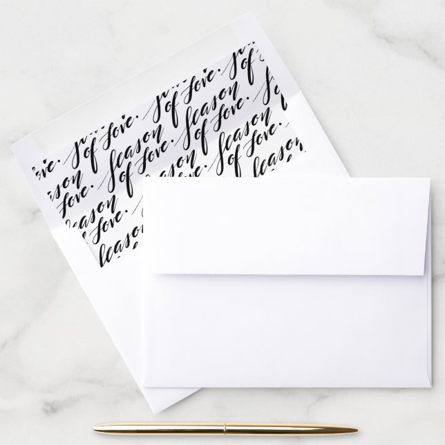 hand script season of love envelope liner (Desk)