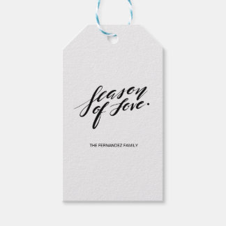 hand script season of love gift tag