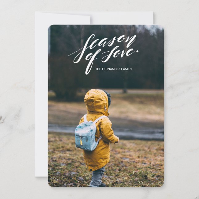 hand script season of love holiday card (Front)