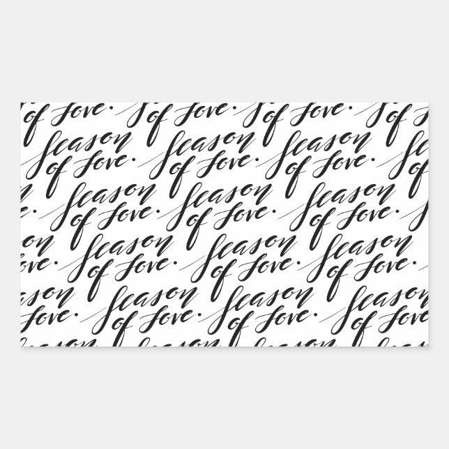 hand script season of love rectangular sticker (Front)